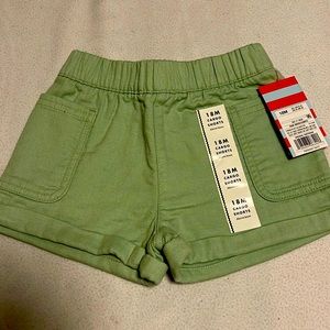 Baby girl green cargo cat & jack shorts size 18m